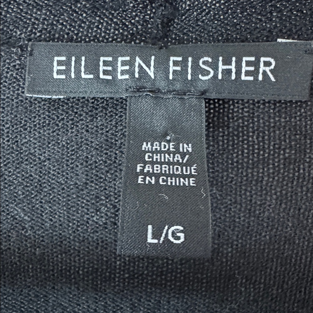 Eileen Fisher Black Open-Front Cropped Cardigan - Picture 4 of 7